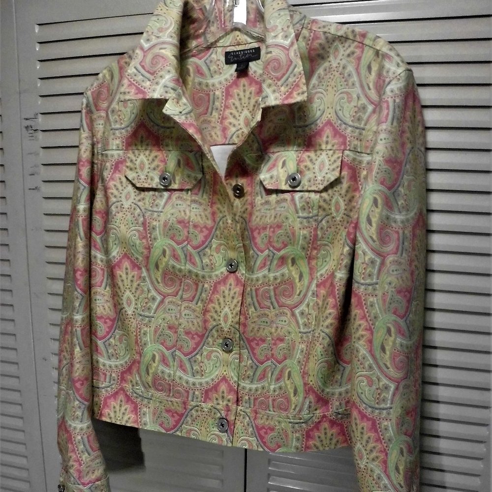 Classique Entier pink/gren Pasiley JEAN JACKET EUC